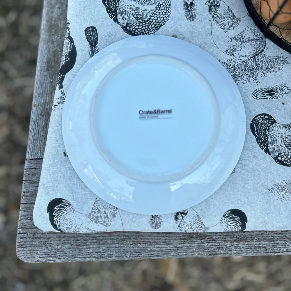 Crate&Barrel Aqua Blue White Small Plate Appetizer Saucer